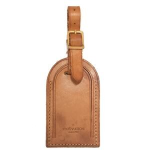 Authentic Louis Vuitton Vachetta Leather Luggage Name Tag CC